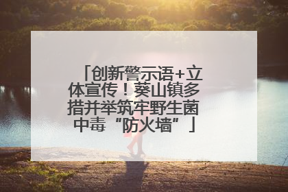 创新警示语+立体宣传！葵山镇多措并举筑牢野生菌中毒“防火墙”