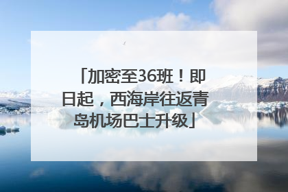 加密至36班！即日起，西海岸往返青岛机场巴士升级