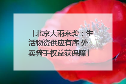 北京大雨来袭：生活物资供应有序 外卖骑手权益获保障