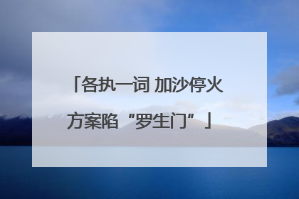 各执一词 加沙停火方案陷“罗生门”