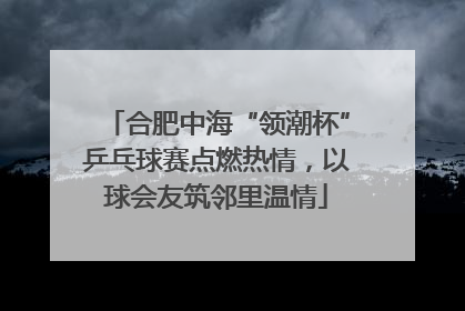 合肥中海“领潮杯”乒乓球赛点燃热情，以球会友筑邻里温情