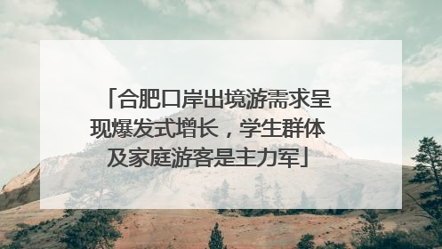 合肥口岸出境游需求呈现爆发式增长，学生群体及家庭游客是主力军
