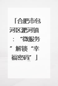 合肥市包河区淝河镇：“微服务”解锁“幸福密码”