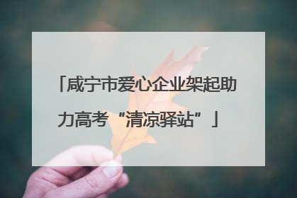 咸宁市爱心企业架起助力高考“清凉驿站”