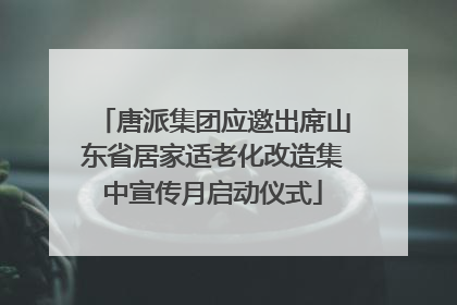 唐派集团应邀出席山东省居家适老化改造集中宣传月启动仪式