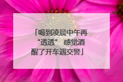 喝到凌晨中午再“透透” 感觉酒醒了开车遇交警