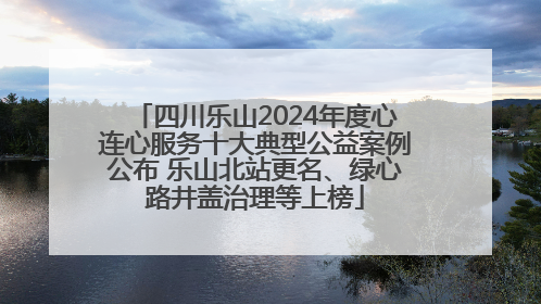四川乐山2024年度心连心服务十大典型公益案例公布 乐山北站更名、绿心路井盖治理等上榜