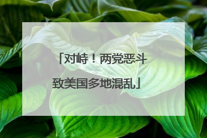 对峙！两党恶斗致美国多地混乱