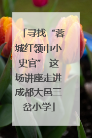 寻找“蓉城红领巾小史官” 这场讲座走进成都大邑三岔小学