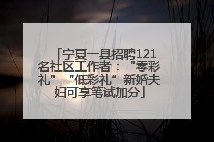 宁夏一县招聘121名社区工作者：“零彩礼”“低彩礼”新婚夫妇可享笔试加分