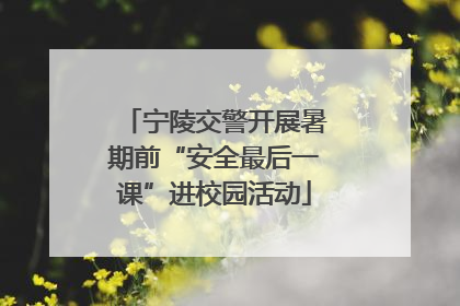 宁陵交警开展暑期前“安全最后一课”进校园活动