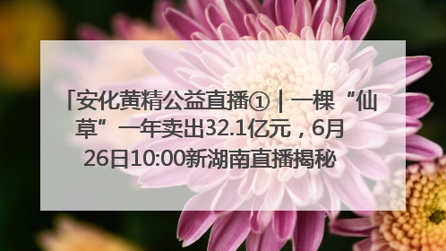 安化黄精公益直播①｜一棵“仙草”一年卖出32.1亿元，6月26日10:00新湖南直播揭秘安化黄精变黄金的“密码”