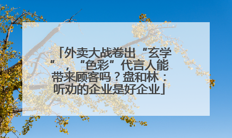 外卖大战卷出“玄学”，“色彩”代言人能带来顾客吗？盘和林：听劝的企业是好企业