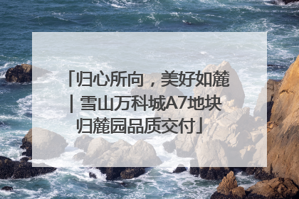 归心所向，美好如麓｜雪山万科城A7地块归麓园品质交付