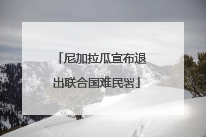 尼加拉瓜宣布退出联合国难民署
