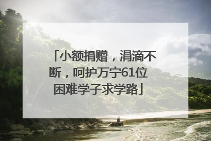 小额捐赠，涓滴不断，呵护万宁61位困难学子求学路