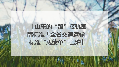 山东的“路”接轨国际标准！全省交通运输标准“成绩单”出炉