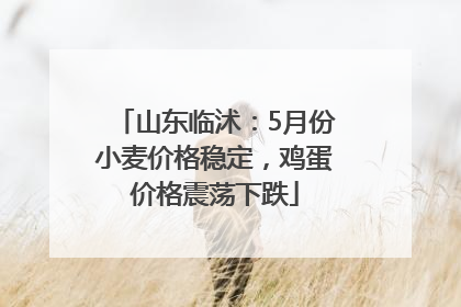 山东临沭：5月份小麦价格稳定，鸡蛋价格震荡下跌