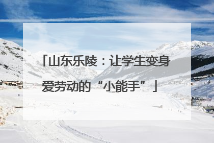 山东乐陵：让学生变身爱劳动的“小能手”