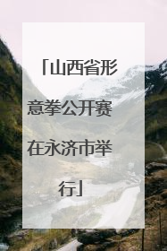山西省形意拳公开赛在永济市举行
