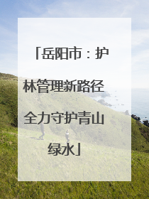 岳阳市：护林管理新路径全力守护青山绿水