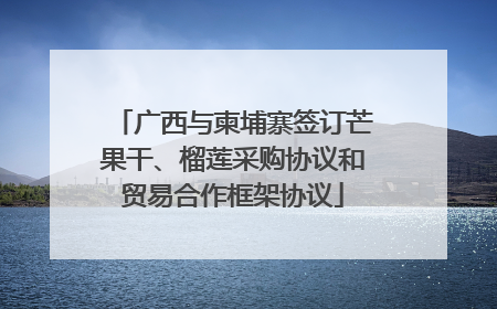 广西与柬埔寨签订芒果干、榴莲采购协议和贸易合作框架协议