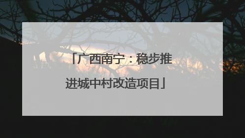 广西南宁：稳步推进城中村改造项目