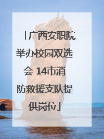 广西安职院举办校园双选会 14市消防救援支队提供岗位