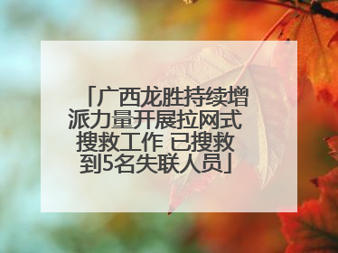 广西龙胜持续增派力量开展拉网式搜救工作 已搜救到5名失联人员