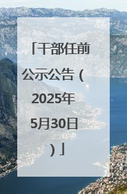 干部任前公示公告（2025年5月30日）
