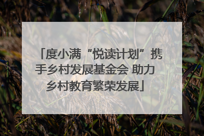 度小满“悦读计划”携手乡村发展基金会 助力乡村教育繁荣发展