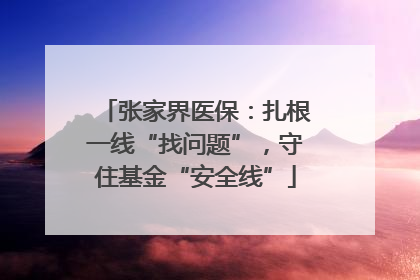 张家界医保：扎根一线“找问题”，守住基金“安全线”