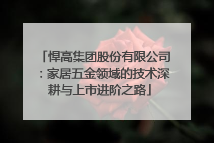 悍高集团股份有限公司：家居五金领域的技术深耕与上市进阶之路