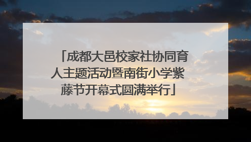 成都大邑校家社协同育人主题活动暨南街小学紫藤节开幕式圆满举行