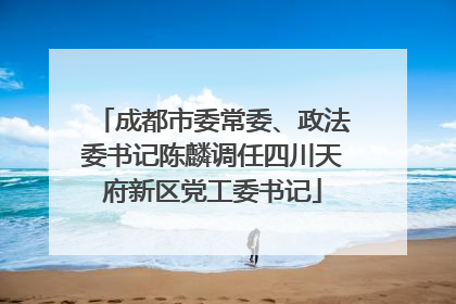 成都市委常委、政法委书记陈麟调任四川天府新区党工委书记