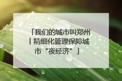 我们的城市叫郑州丨精细化管理保障城市“夜经济”