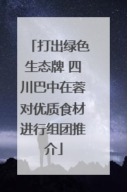 打出绿色生态牌 四川巴中在蓉对优质食材进行组团推介