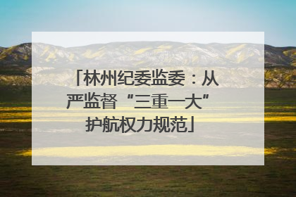 林州纪委监委：从严监督“三重一大” 护航权力规范