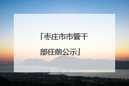 枣庄市市管干部任前公示