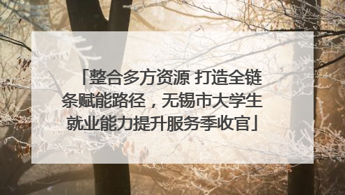 整合多方资源 打造全链条赋能路径，无锡市大学生就业能力提升服务季收官