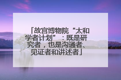 故宫博物院“太和学者计划”：既是研究者，也是沟通者、见证者和讲述者