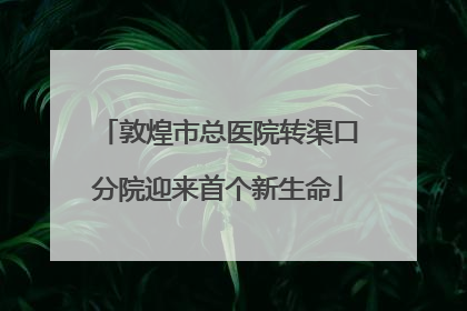敦煌市总医院转渠口分院迎来首个新生命