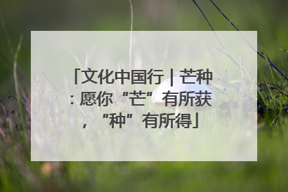文化中国行｜芒种：愿你“芒”有所获，“种”有所得