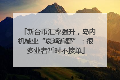 新台币汇率强升，岛内机械业“哀鸿遍野”：很多业者暂时不接单