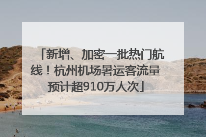 新增、加密一批热门航线！杭州机场暑运客流量预计超910万人次
