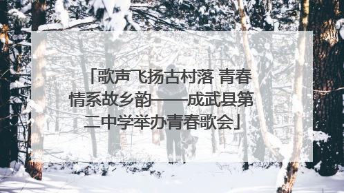 歌声飞扬古村落 青春情系故乡韵——成武县第二中学举办青春歌会