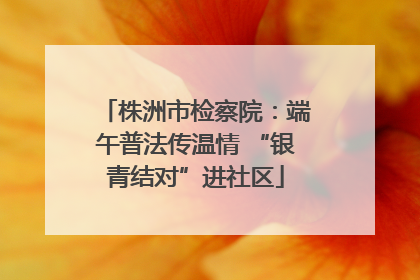 株洲市检察院：端午普法传温情 “银青结对”进社区