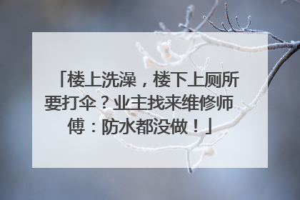 楼上洗澡，楼下上厕所要打伞？业主找来维修师傅：防水都没做！