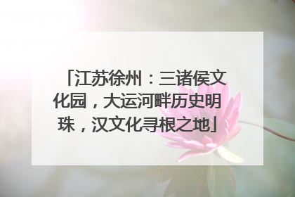 江苏徐州：三诸侯文化园，大运河畔历史明珠，汉文化寻根之地