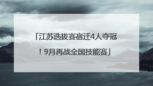 江苏选拔赛宿迁4人夺冠！9月再战全国技能赛